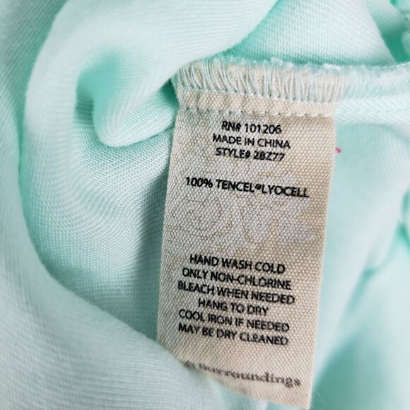 Soft Surroundings Fairmont Tunic Aqua Tencel V-Neck Button Trim Size Small - Picture 10 of 10